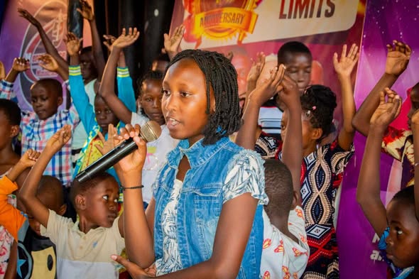 Girl speaking to crowd