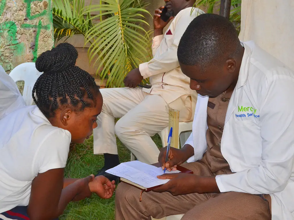 Signing up a person for a medical exam